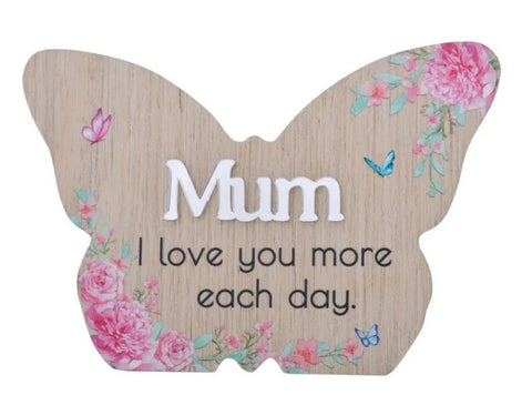 Mum Floral Butterfly Plaque