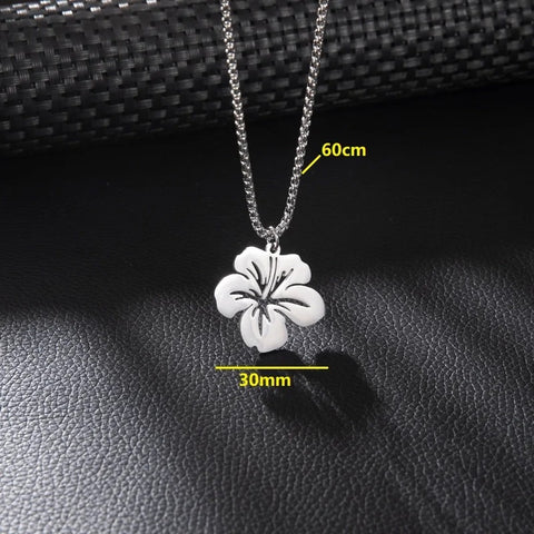 Silver Frangipani Flower Necklace