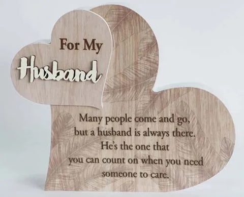 For My Husband From My Heart Sentiment Plaque Block