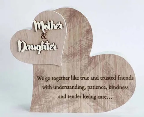 Mother & Daughter From My Heart Sentiment Plaque Block