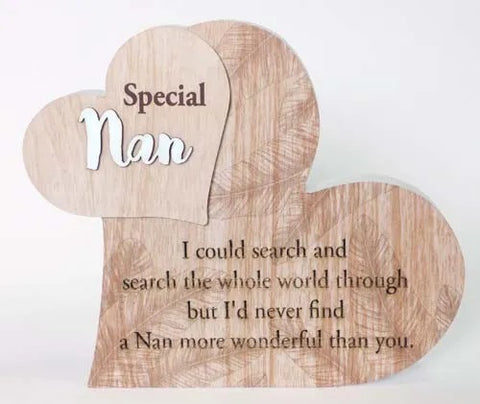 Nan From My Heart Sentiment Plaque Block