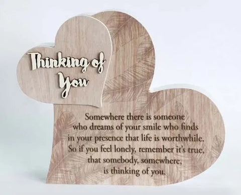 Thinking of You From My Heart Sentiment Plaque Block