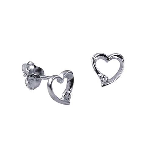 Sterling Silver Heart Stud Earrings