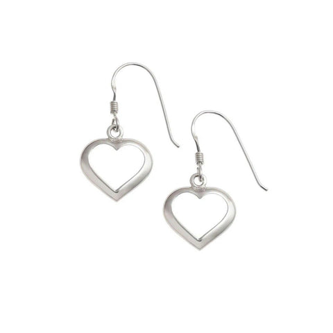 Heart Outline Sterling Silver Earrings