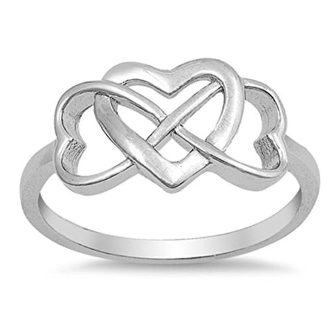 Infinity Heart Sterling Silver Ring