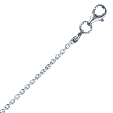 50cm Diamond Cut Trace Chain in Rhodium Plated Sterling Silver