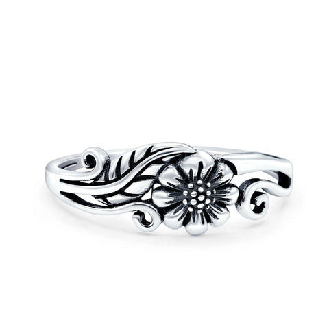Kids Oxidised Daisy Ring in Sterling Silver