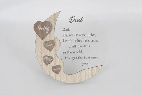 Dad Love Moon Plaque