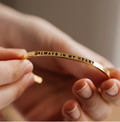 MantraBand Always In My Heart Gold Bangle