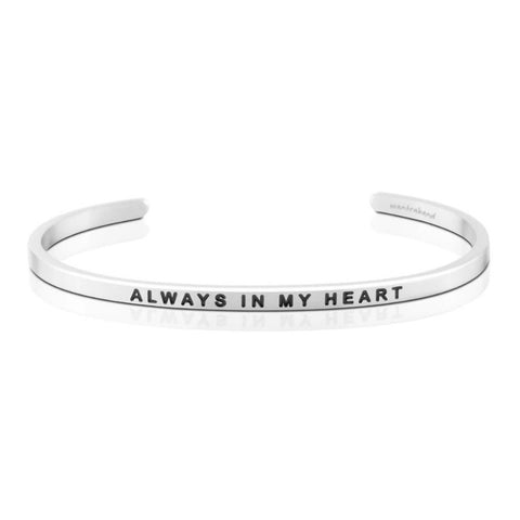 MantraBand Always In My Heart Silver Bangle