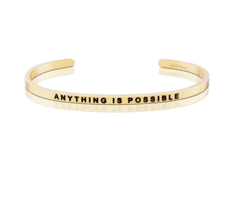 MantraBand Anything Is Possible Gold Bangle