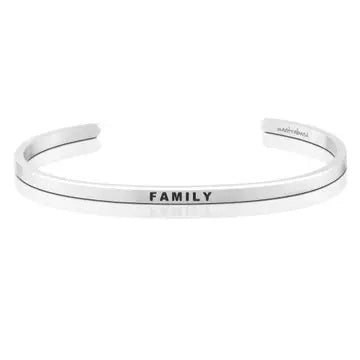 MantraBand Family Silver Bangle