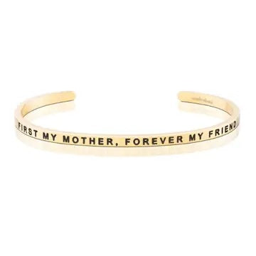 MantraBand First My Mother, Forever My Friend Gold Bangle