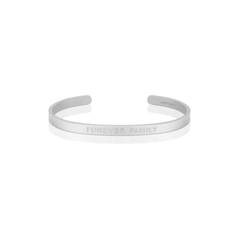 MantraBand Forever Family Silver Bangle (BOLD)