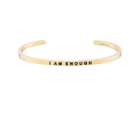 MantraBand I Am Enough Gold Bangle