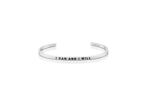 MantraBand I Can and I Will Silver Bangle