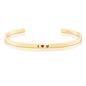 MantraBand I Love U Gold Bangle