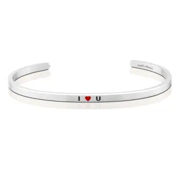 MantraBand I Love U Silver Bangle