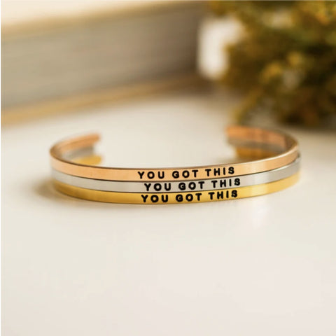 MantraBand You Got This Silver Bangle