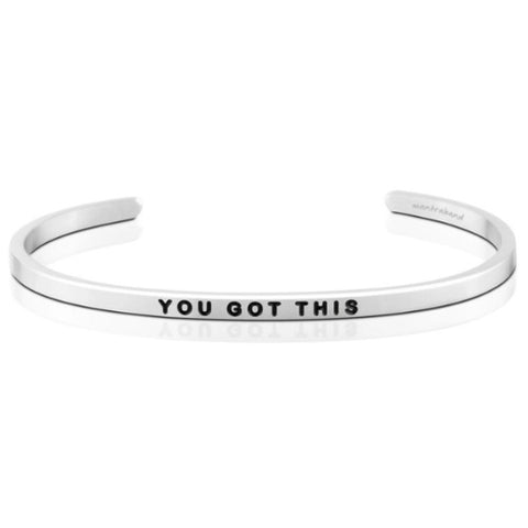 MantraBand You Got This Silver Bangle