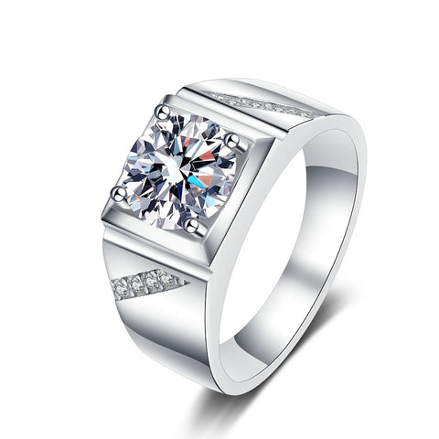 Men's Moissanite 925 Silver Ring
