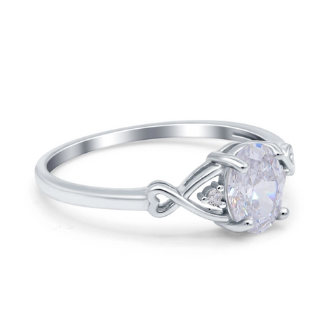 Oval Infinity Ring with Cubic Zirconia