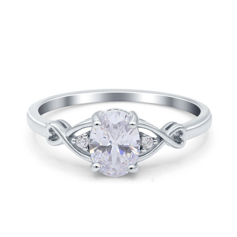 Oval Infinity Ring with Cubic Zirconia