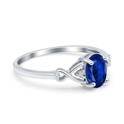 Oval Infinity Ring with Sapphire Cubic Zirconia