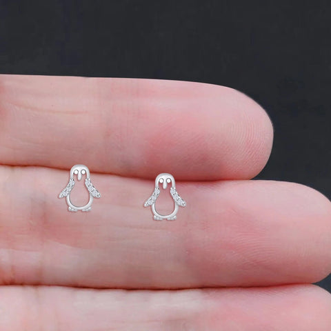 Penguin Cubic Zirconia Stud Earrings