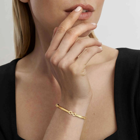 Pretty Bangles Gold Infinity with CZ - Large