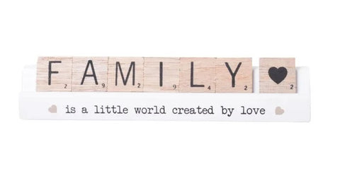 Family Love Scrabble Table Plaque