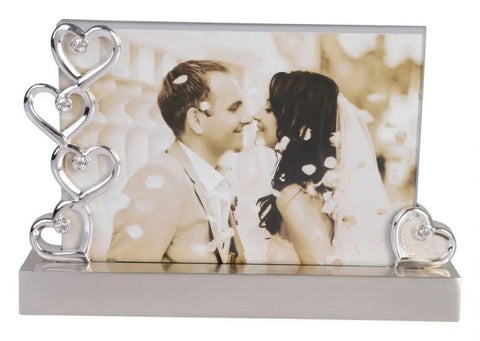 Diamond Heart Silver Photo Frame 4x6
