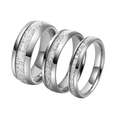 Silver Shard Inlay Tungsten Ring (4mm, 6mm & 8mm)