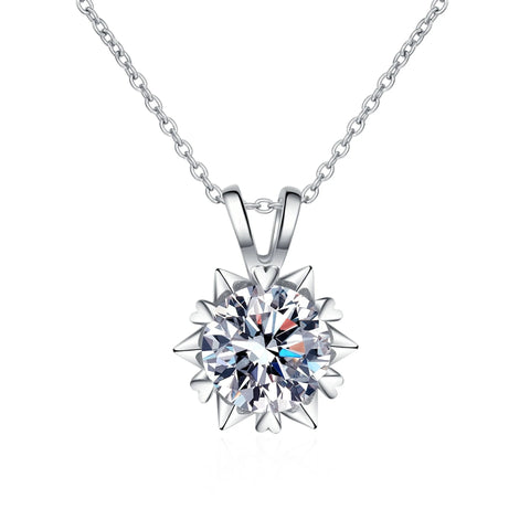 Moissanite Six-Prong Solitaire Necklace in 925 Silver