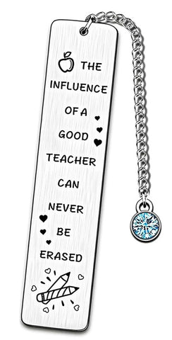 Teacher Bookmark with Blue Charm
