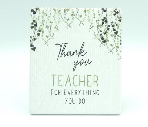 Teacher Botanical Sentiment Plaque