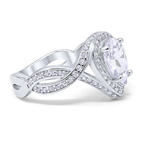 Teardrop Cubic Zirconia Infinity Ring