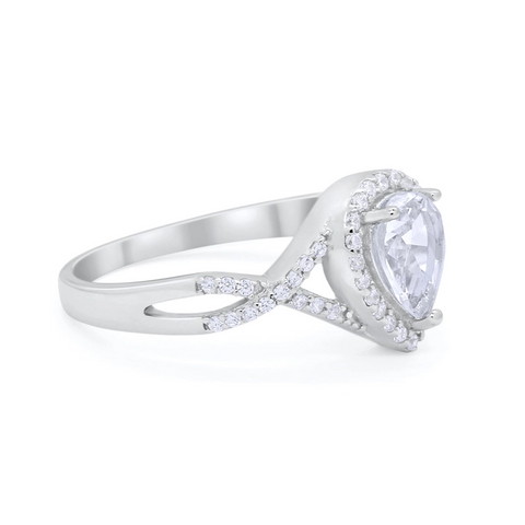 Teardrop Cubic Zirconia Infinity Ring