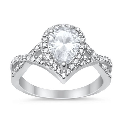 Teardrop Cubic Zirconia Infinity Ring