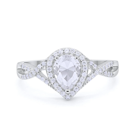 Teardrop Cubic Zirconia Infinity Ring