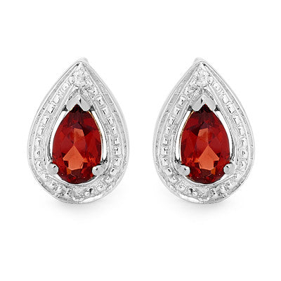 Teardrop Stud Earrings with Created Ruby
