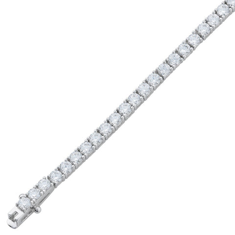 Tennis Bracelet with Cubic Zirconia in Sterling Silver - 19cm