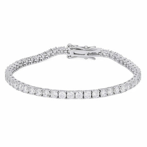 Tennis Bracelet with Cubic Zirconia in Sterling Silver - 19cm