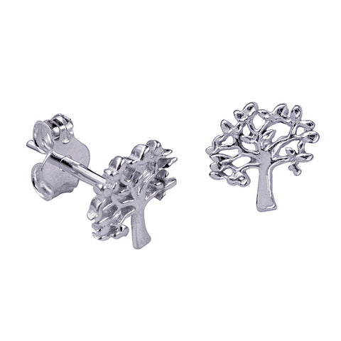 Sterling Silver Tree of Life Stud Earrings