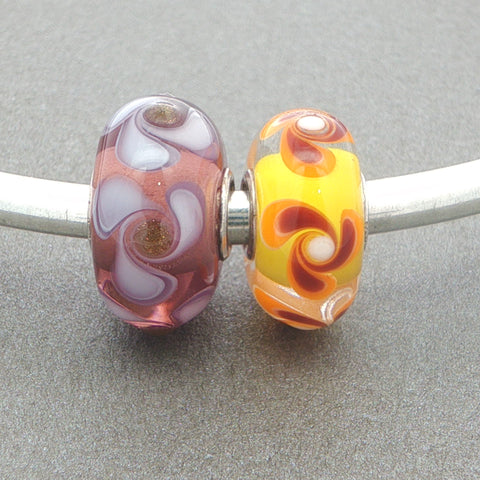 Trollbeads Swirling Buds Unique Duo