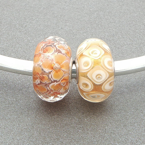 Trollbeads Honeycomb Blooms Unique Duo