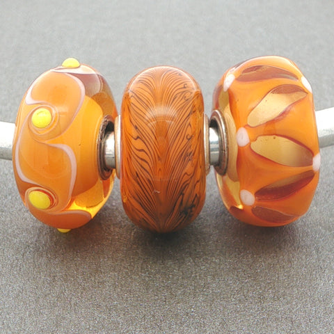 Trollbeads Orange Delight Unique Trio