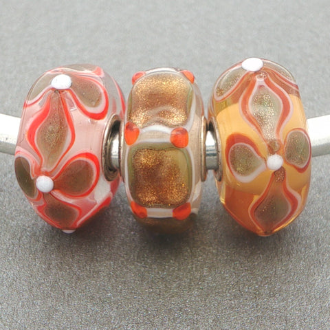 Trollbeads Golden Glitter Unique Trio