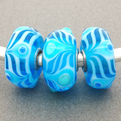 Trollbeads Peacock Feathers Unique Trio